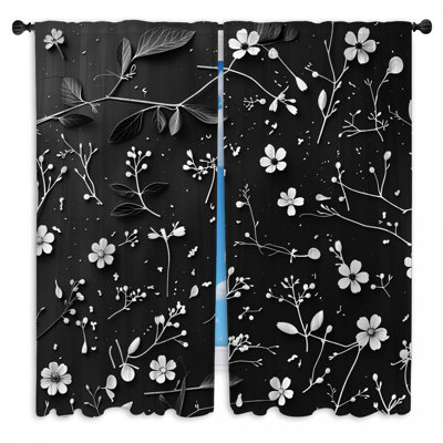 Rideaux de fenêtre à motif floral obscurcissant et obscurcissant - 2 panneaux
