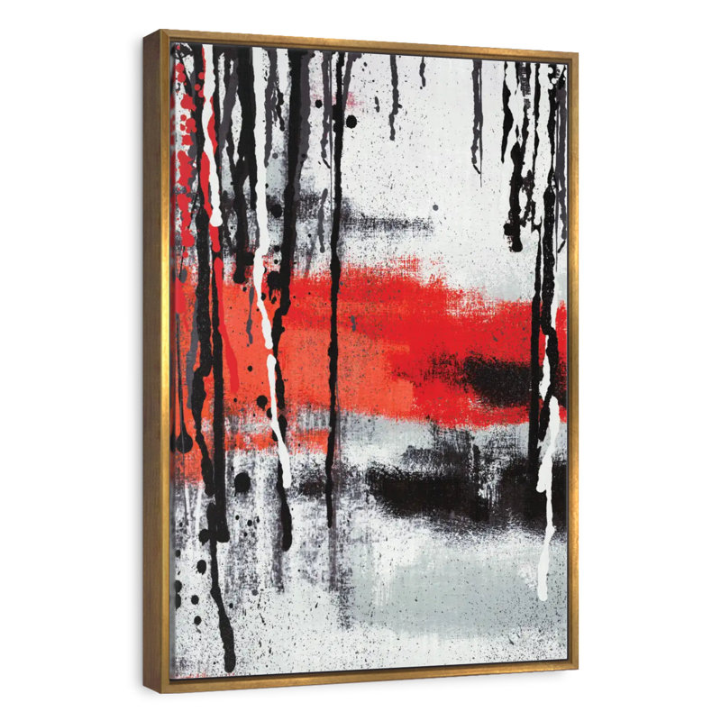 Mulvaney Paint Drip, Floating Frame Gold, 27" x 40"
