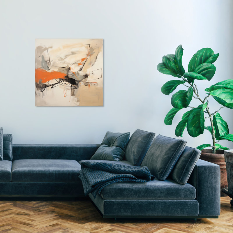 «Abstract Arguments», reproduction d'art moderne et contemporaine sur toile orange