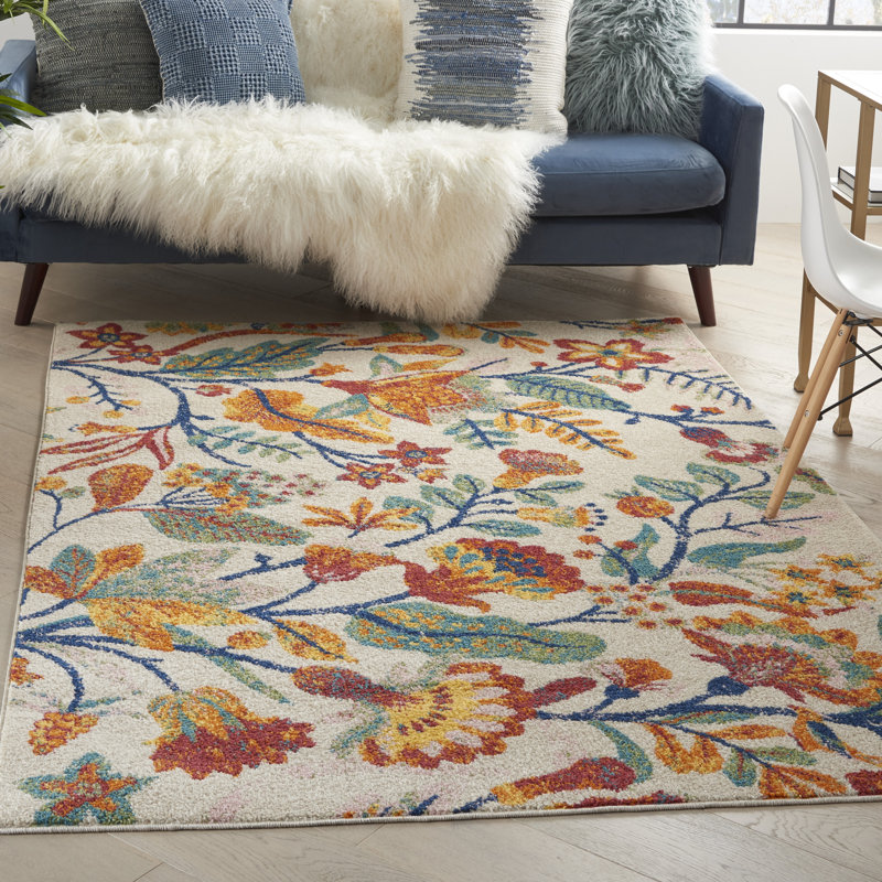 Actis Floral Indoor Rug, Rectangle 4' x 6'