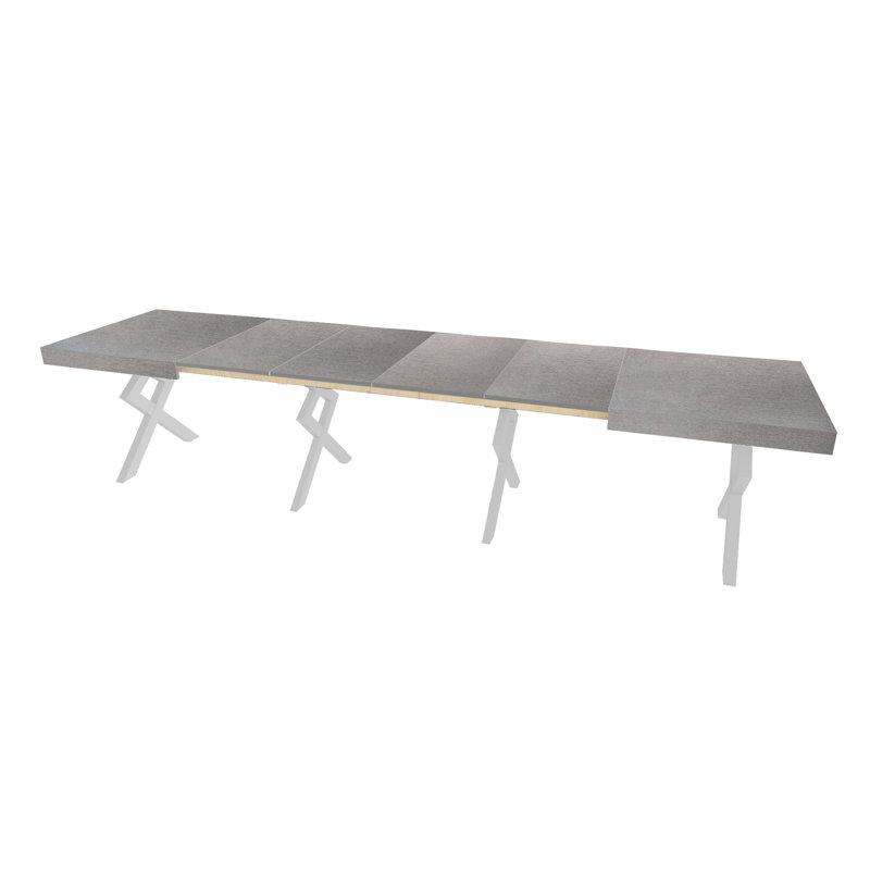 ETTORE Dining Table, White Rustic Laminate, Country