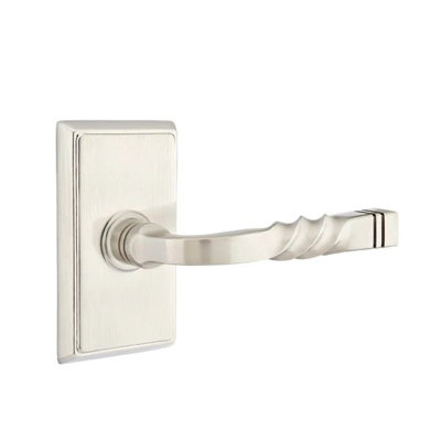 Emtek Privacy Interior Mortise w/ Rectangular Rosette & Santa Fe Lever