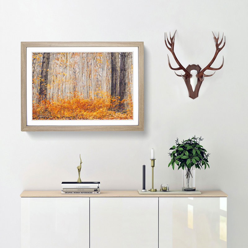 Orange Forest - Framed Print, Oak Framed, 62cm H x 87cm W x 2cm D