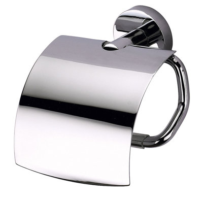 3Starz Toilet Paper Holder With Cover - Premium 304 Stainless Steel Tissue Storage Rack - Dustproof Bathroom & Kitchen Organizer (Wall Mounted)