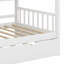 Lit en bois en forme de maison avec lit gigogne et tablettes de rangement-131146375-131146377