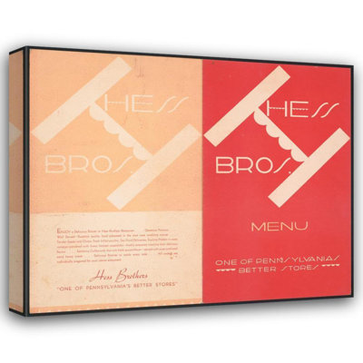 "Designs for Hess Brothers Restaurant, Allentown, Pa.] [Dinner Menu" by  Winold Reiss - Gallery Wrap Canvas Wall Art