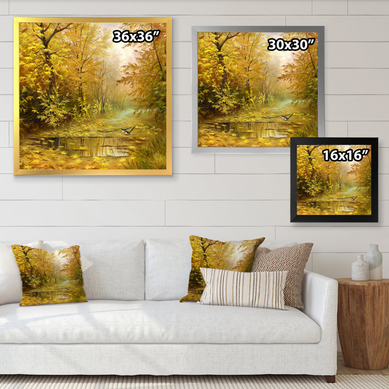 «Beautiful Yellow Yellow Landscape», impression sur toile, H 30 po x l 30 po, Cadre photo argenté