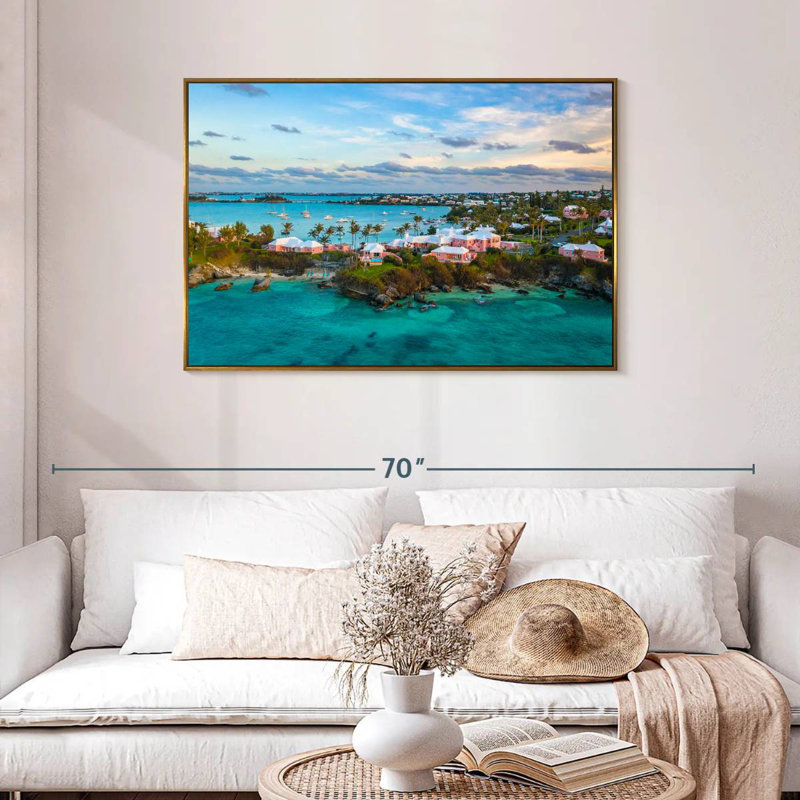 Bermuda Vanna House, Cadre flottant doré, 43 po x 29 po