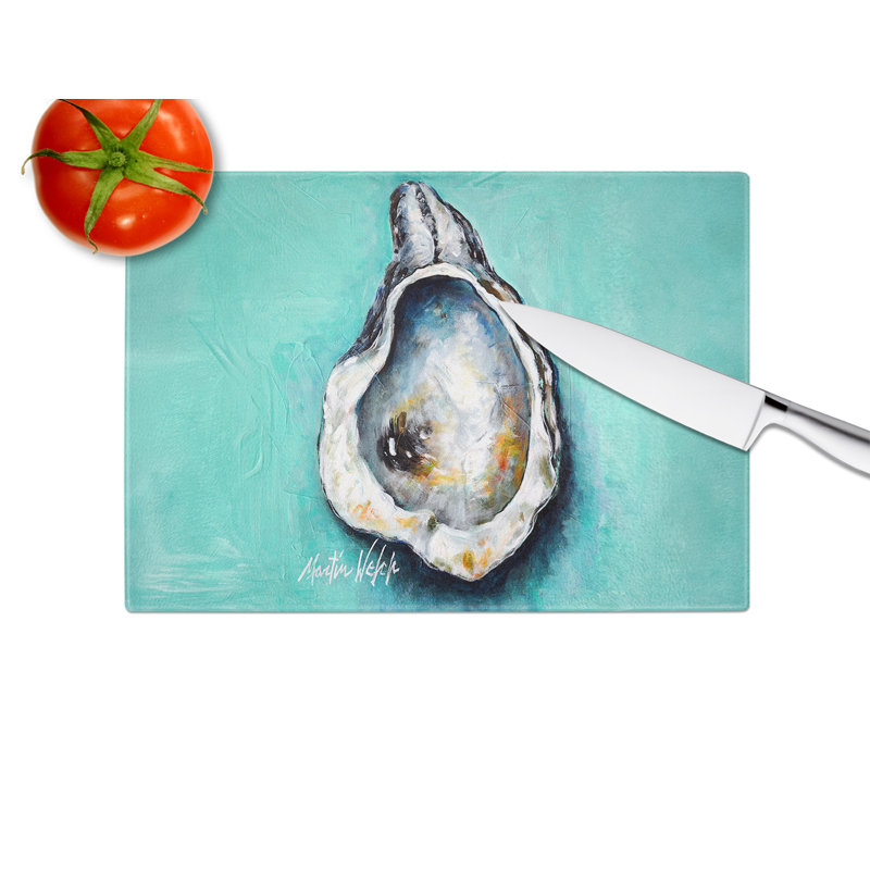 Planche à découper en verre Aqua Pearl Oyster