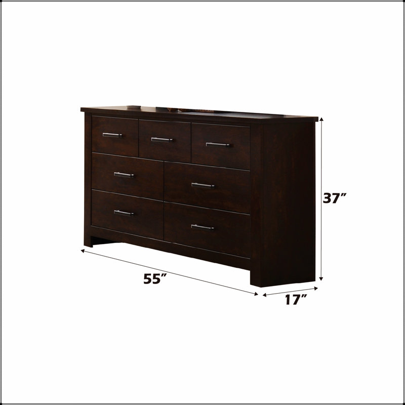 Commode Panang en acajou avec sept tiroirs spacieux et une structure en bois robuste pour des solutions de rangement élégantes