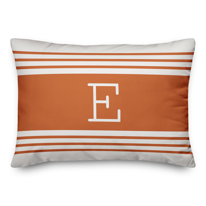 Striped Throw Pillow, E, Orange