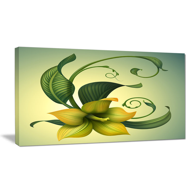 «Yellow Fantasy Flower», reproduction d'impression, H 20 po x l 20 po x P 1 po, Toile tendue