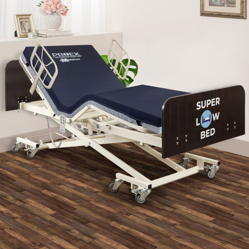 Mahogany Adjustable Full Electric Hospital Bed with Safety Rails