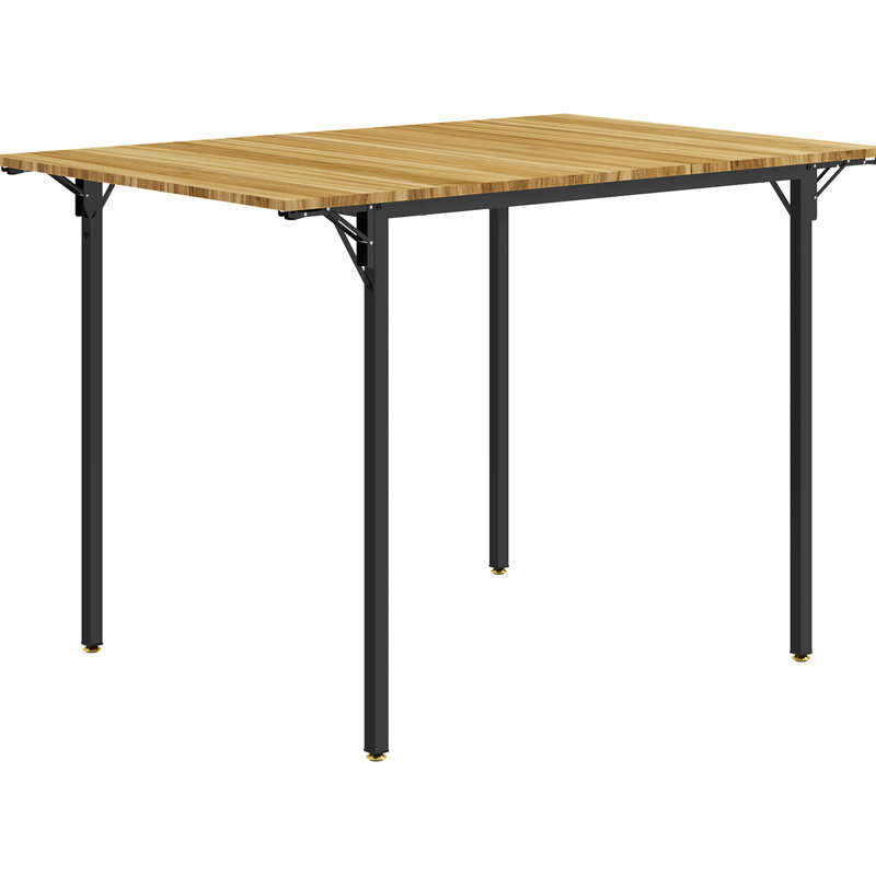 Table industrielle pour petits espaces, abattant rabattable en noyer pour 2 à 4 tables à 4 places