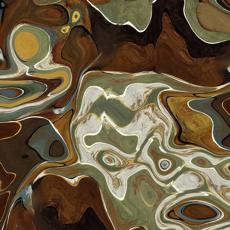 Terre du Milieu III - peinture sur toile tendue, H 36 po x l 36 po