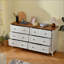 Commode pour chambre à coucher, commode 6 tiroirs avec tiroir large et poignées en métal, commode, commodes en bois et commodes pour couloir, entrée.
