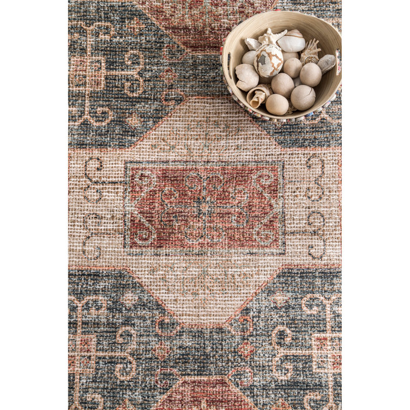 Tapis brun / bleu Alliston, Rectangle 3 pi x 5 pi