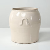 Approx.10.6 Inches tall Off White Ceramic Vase with Decorative Handles