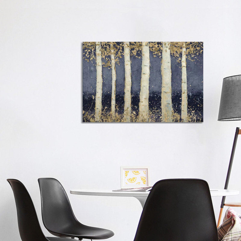 Magnificent Birch Grove Indigo by James Wiens - Wrapped Canvas Painting, 101.6 cm H x 66.04 cm W x 1.91 cm D