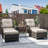 Arakawa Wicker 2 - Person Patio Conversation Set with Cushions-1861019009