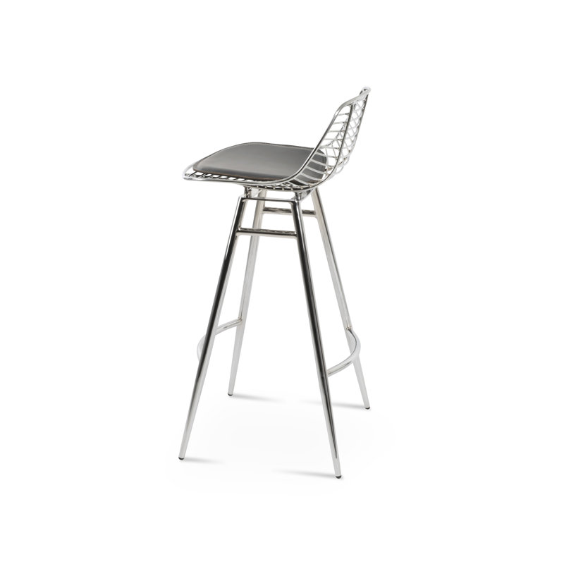 Tiger Mini Galata Stools, Black, Chrome, Bar Stool (29.5"  Seat Height)