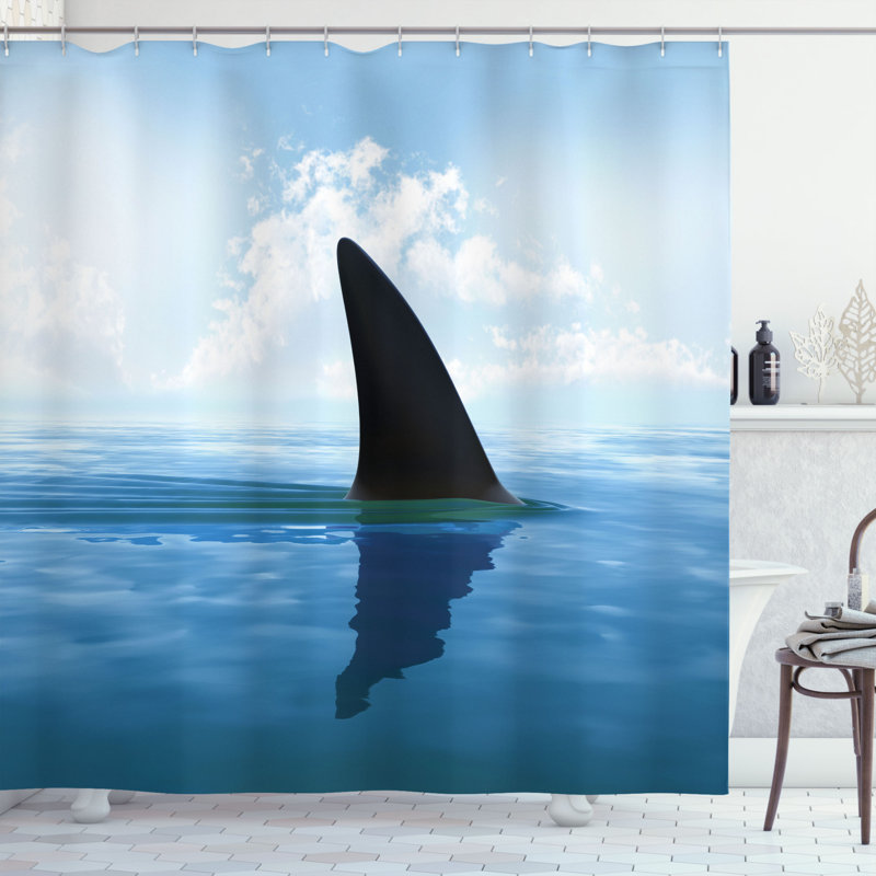 Shower Curtain with Hooks Included, 69" H x 105" W