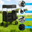 Chariot-poussette pliable de 51 pouces de grande taille pour 4 enfants, chariot tout-terrain pliable de qualité supérieure avec sac de rangement et auvent amovible à l'épreuve du soleil, poignée réglable et harnais à 5 points pour le voyage, la plage, le camping
