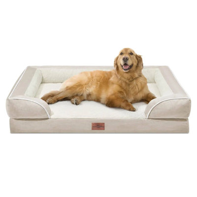 Grands lits pour chien imperméables Lits pour chien en mousse orthopédique pour grand chien Canapé Lit pour animal de compagnie confortable avec housse lavable amovible et fond antidérapant