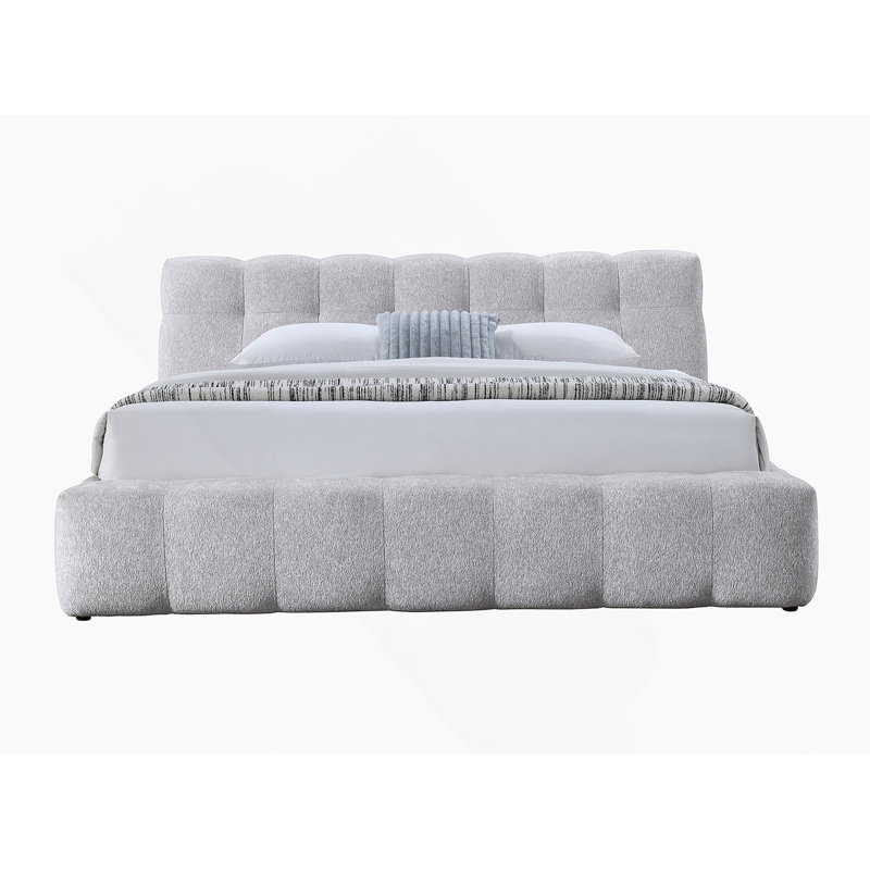 Gray Chenille Eastern King Bed