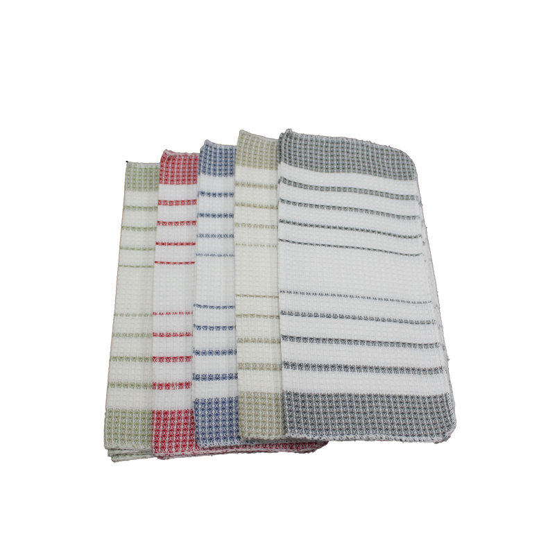Cannady Cotton Stripe Dish Cloth Kitchen Towel, Green