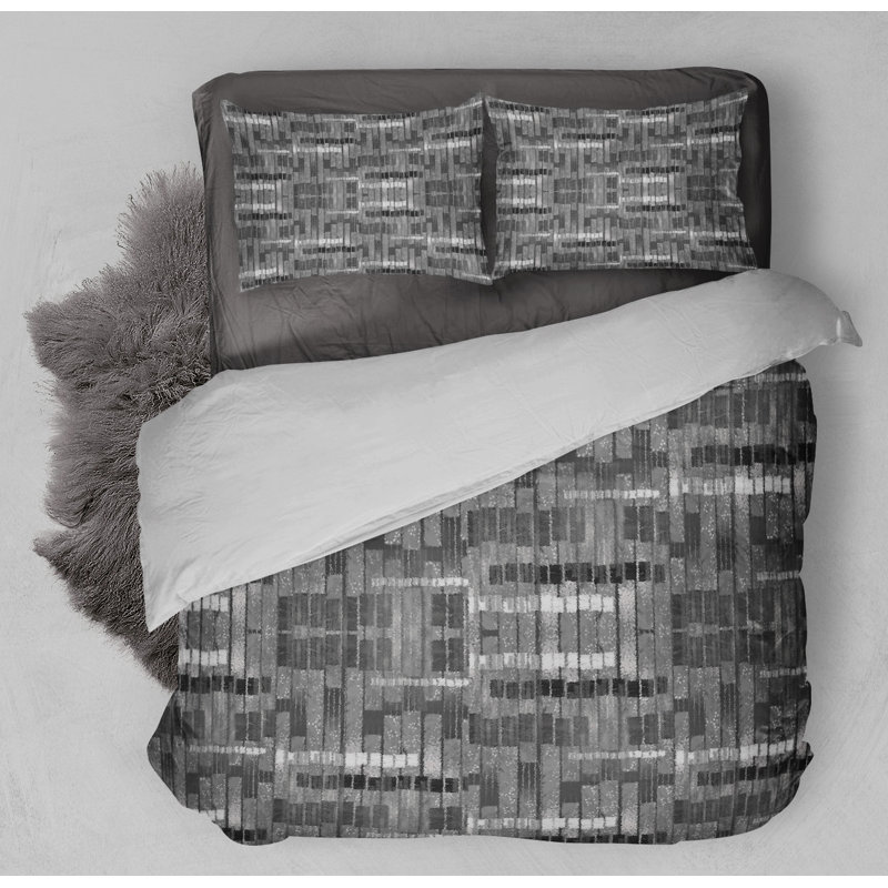 Twill Geometric Shapes Duvet Cover, Queen Duvet Cover + 2 Standard Pillowcases