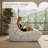 Bean Bag Chair, Oversized Bean Bag Chair for Living Room, Fireside Chair for Adults with Memory Foam Filled, Big Accent Lounge Floor Sofa for Reading, Relax, No Assembly Required. (White 3-Seater)-119243963-119243966