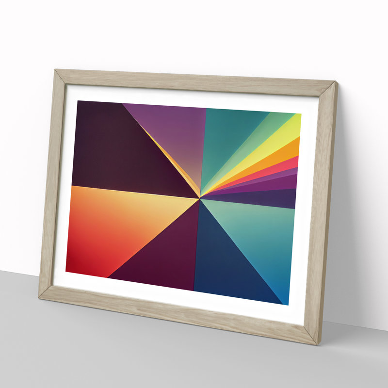 Abstract Prism Art - Framed Print, 46cm H x 64cm W x 2cm D, Oak
