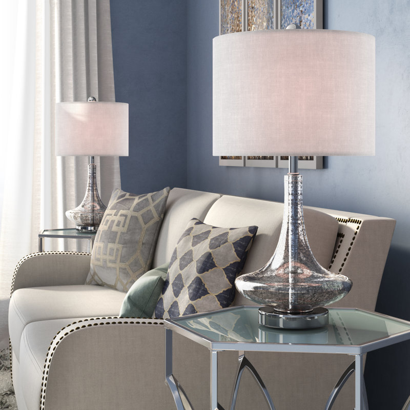 Filion Glass Table Lamp, Mercury Silver
