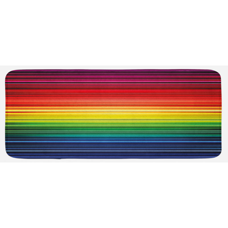 Tapis de cuisine numérique multicolore à bandes horizontales