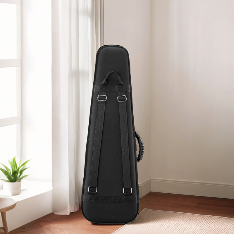 Étui pour violon pleine grandeur 4/4, imperméable en nylon, sac de transport léger, avec doublure moelleuse, sangles d'épaule doubles, forme triangulaire professionnelle, pour violon, noir