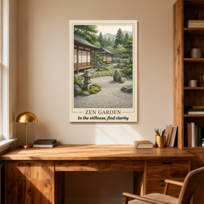 Paysage et nature Zen Garden Serenity Peaceful Stone Pathway Lantern Trees House