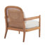 Chaise d'appoint 26,6 po Mid-Century moderne avec structure en noyer et coussin beige à rayures douces pour le coin lecture-121094259