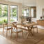 Table de salle à manger rectangulaire de 71 po avec pieds en métal en forme de X, table à grain de bois moderne pour 6 à 8 personnes-1198516236