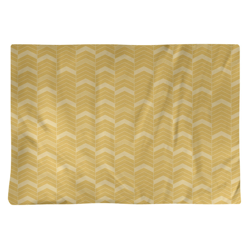 Récapitulatif à chevrons 18" lineed Stephenie, Jaune, Coton