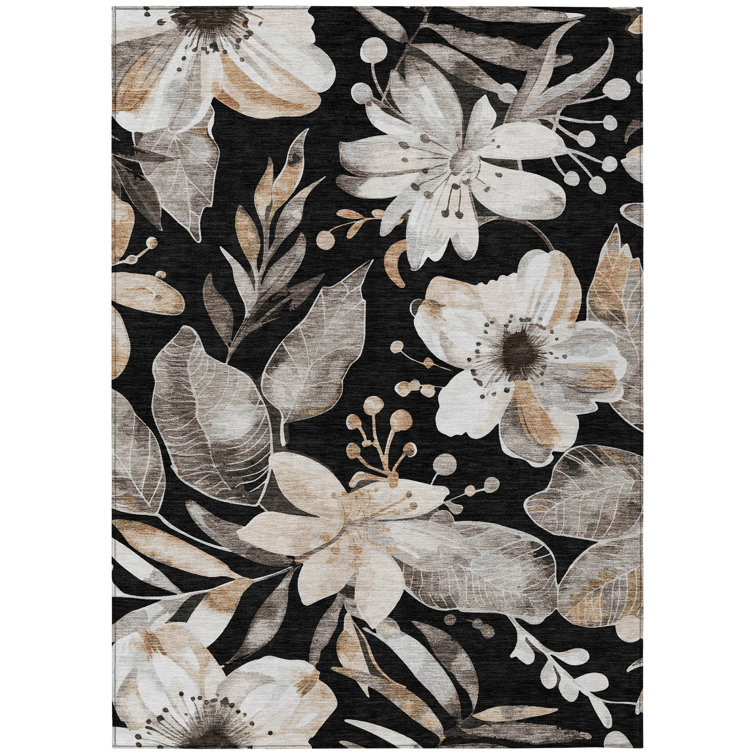 Machine Washable Indoor/Outdoor London ACN2260 Floral Rug