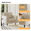 Fauteuil d'appoint avec accoudoirs de 38 po de largeur, fauteuil de lecture rembourré en lin pour le salon et le bureau-434068911