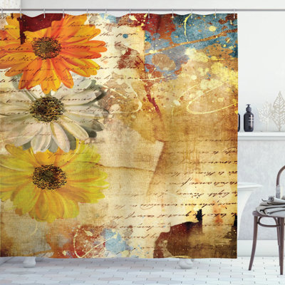 Rideau de douche simple Flowers and Poetry Decor