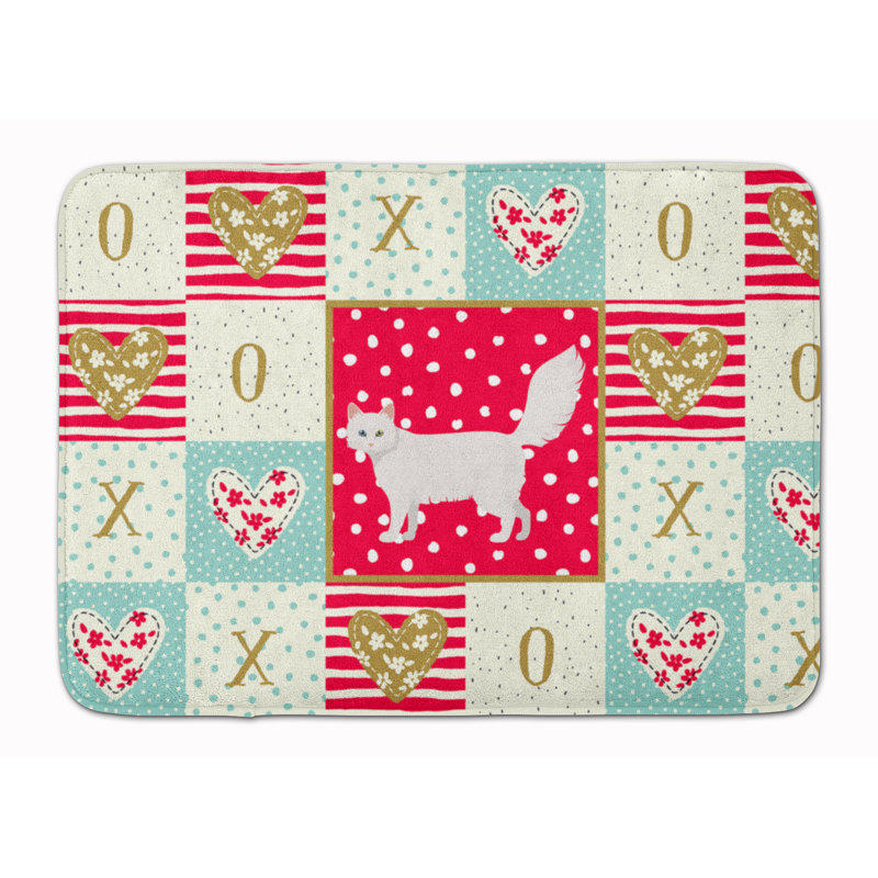 Tapis de cuisine à mousse mémoire cat love Charvi, Angora Turc 1