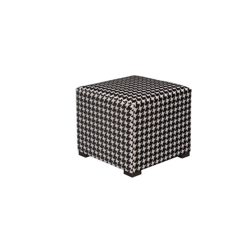 Dalery Upholstered Ottoman, Black/White 100% Polyester