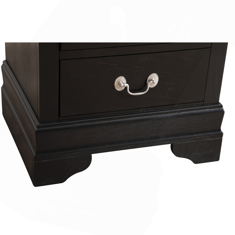 Table de chevet noire élégante avec rangement, Noir