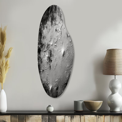 Cinquante nuances de gris paysage abstrait - peinture abstraite incurvée en métal asymétrique