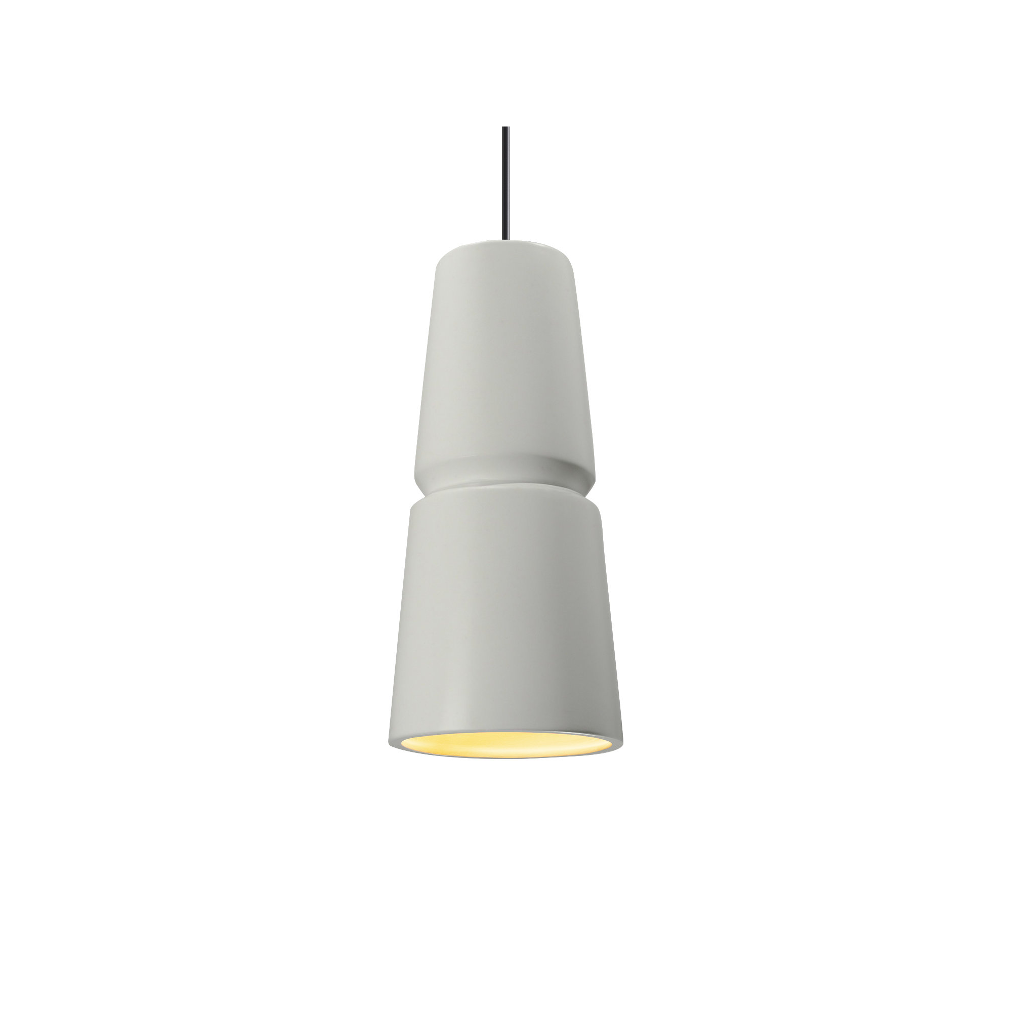 Logan 1 - Light Single Cone Pendant, Polished Chrome, Matte White, 18" H x 8" W x 8" D
