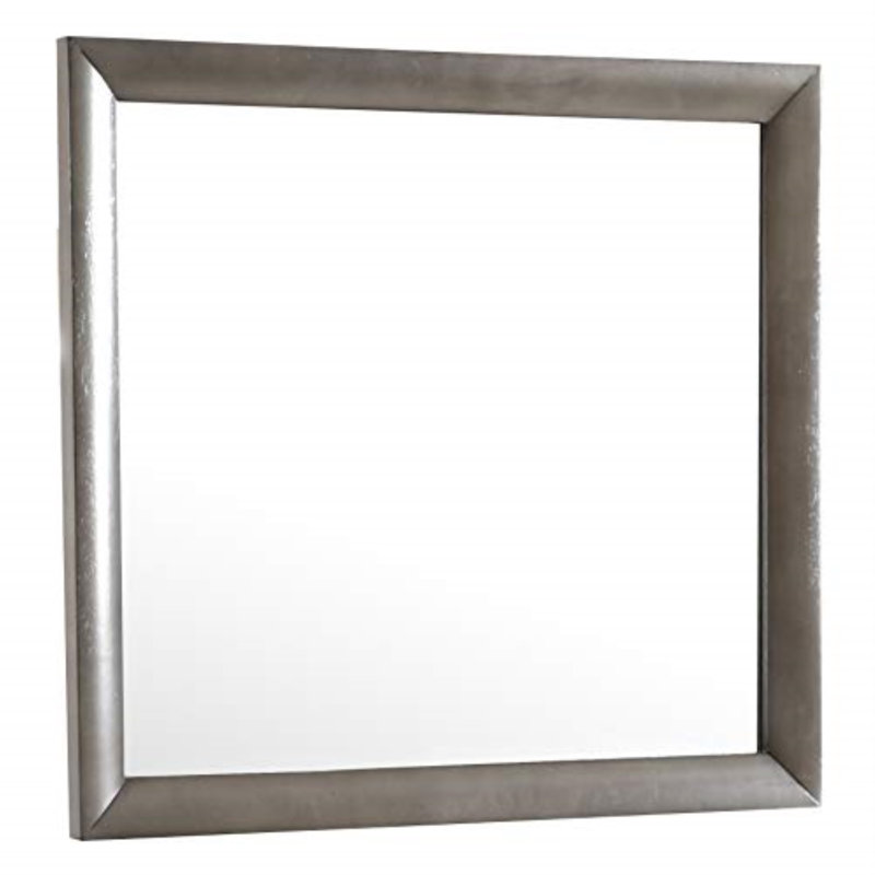 Marilla Solid And Engineered Wood Flat Wall Mirror, Gray