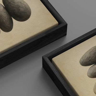 Stacked Zen Art  Large Pictures Framed Canvas Print Wall Art